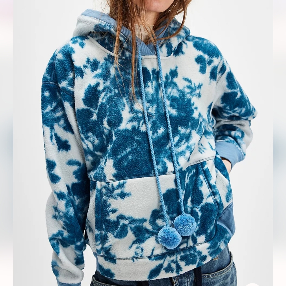 Free People With Love Hoodie Chambray Combo